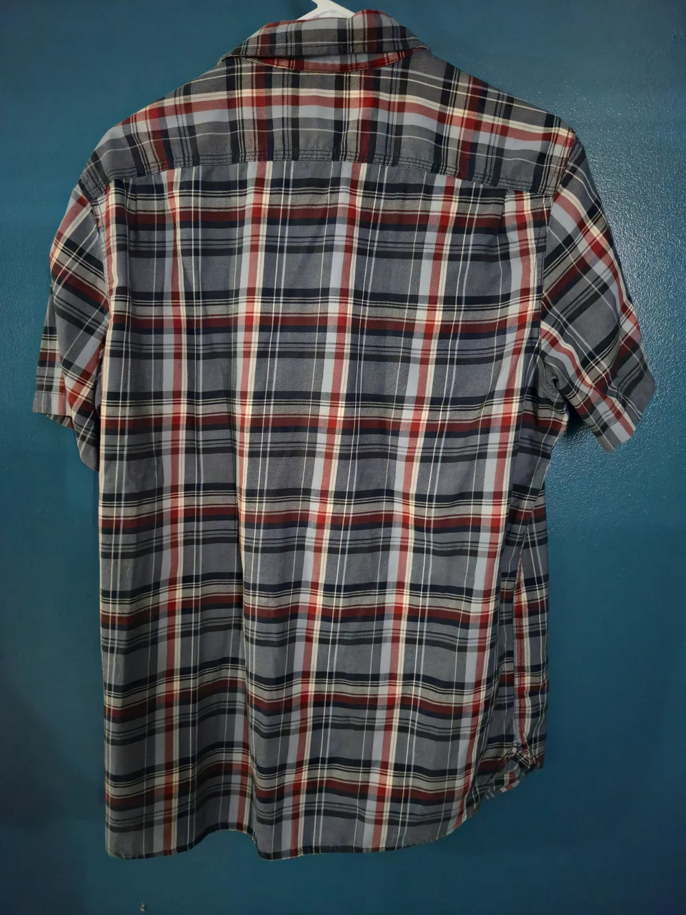 The North Face Men's Short-Sleeve Plaid Button-Down Shirt - Blue/Red/White